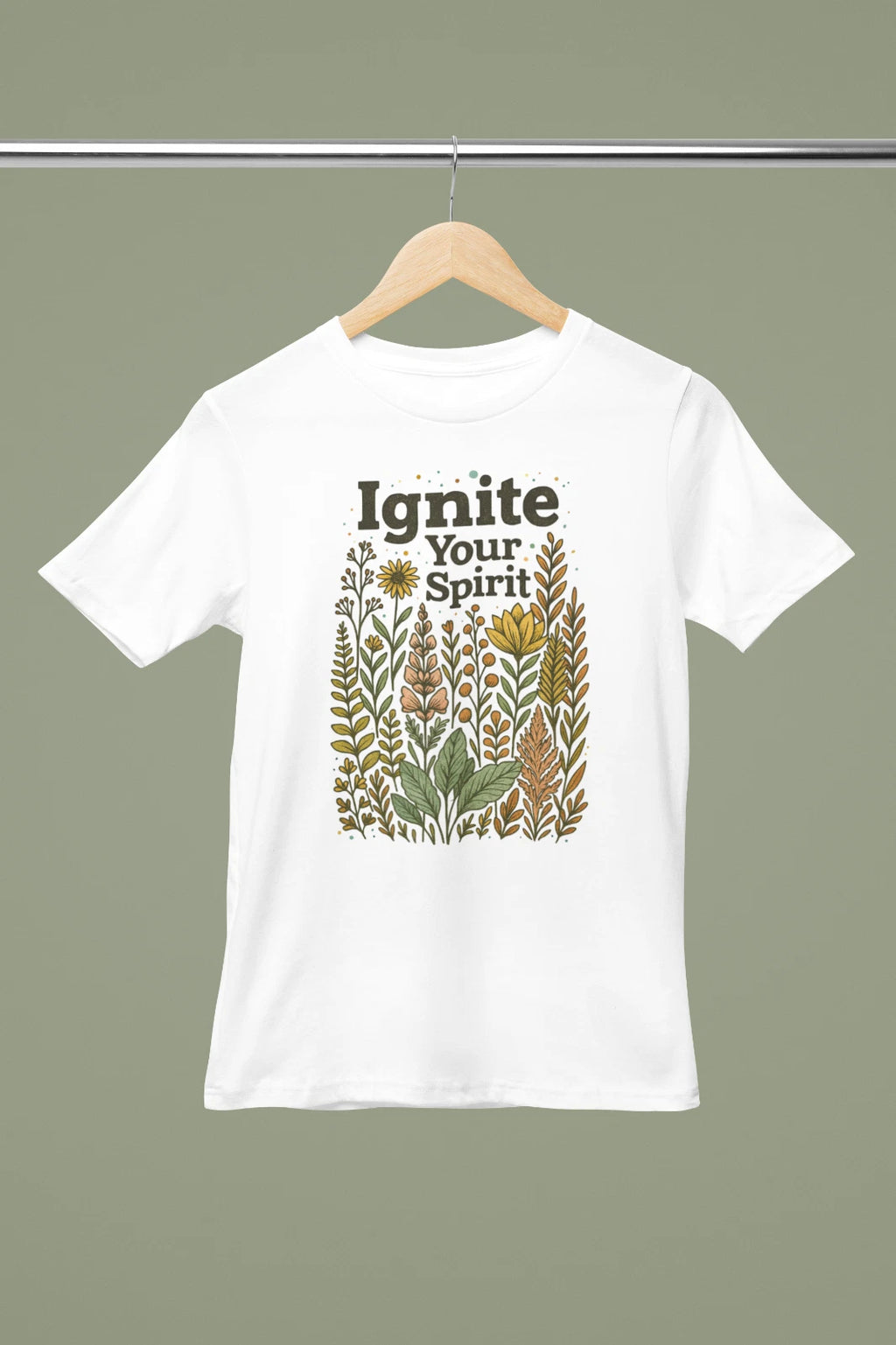 Ignite Your Spirit Boho Floral Nature Graphic Tee Inspirational Quote A111