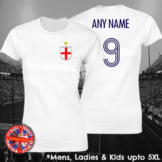 England Ladies World Cup Personalised Football Fan T-shirt Mens Ladies Kids