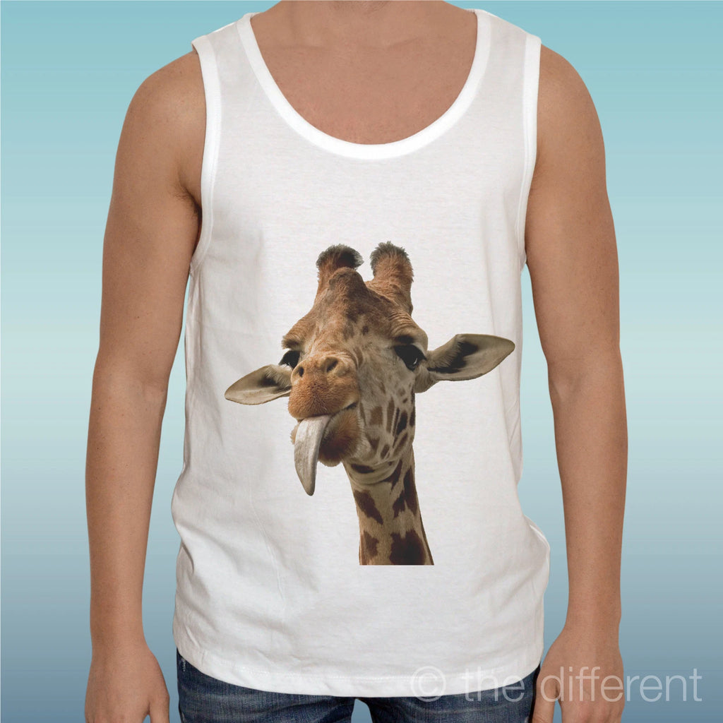 Canotta T-Shirt " Giraffe Tongue Out Tongue Funny " Gift Idea