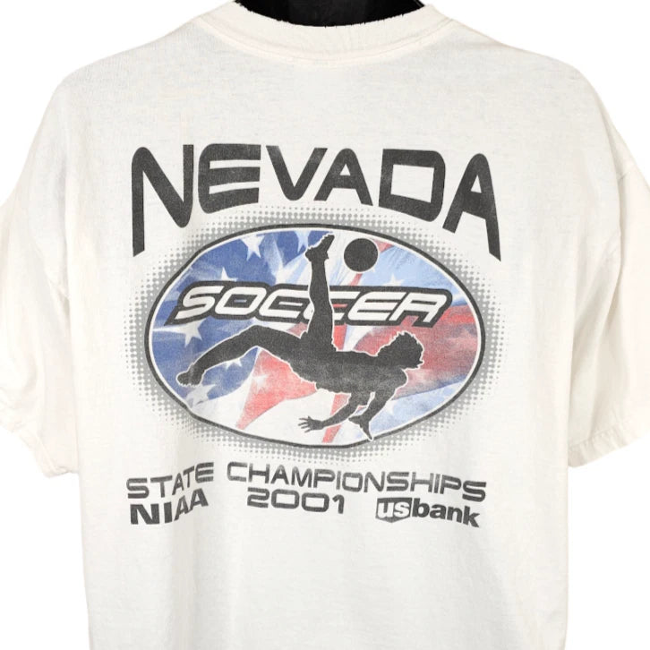 Vintage NIAA Soccer T Shirt Mens Size XL Y2K 2001 State Championships Nevada