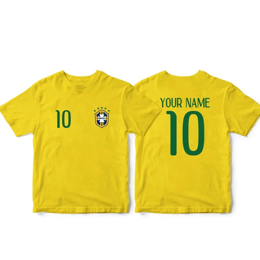 NEW! Brazil Soccer Fan Sports T-shirt Country Flag CUSTOM Adult Kids Sizes