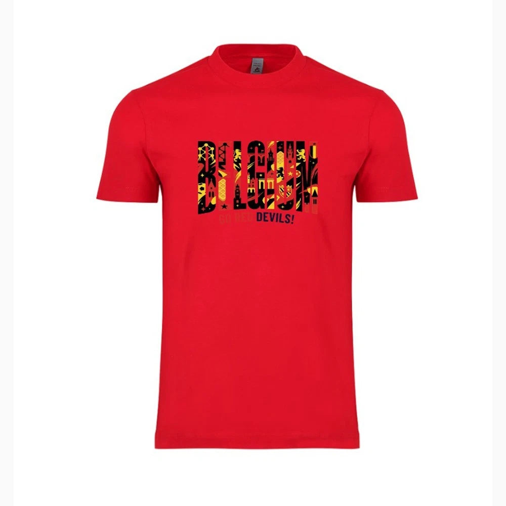 Belgium Country Flag Soccer T-Shirt World Cup 2026 Adult Unisex Football Tee