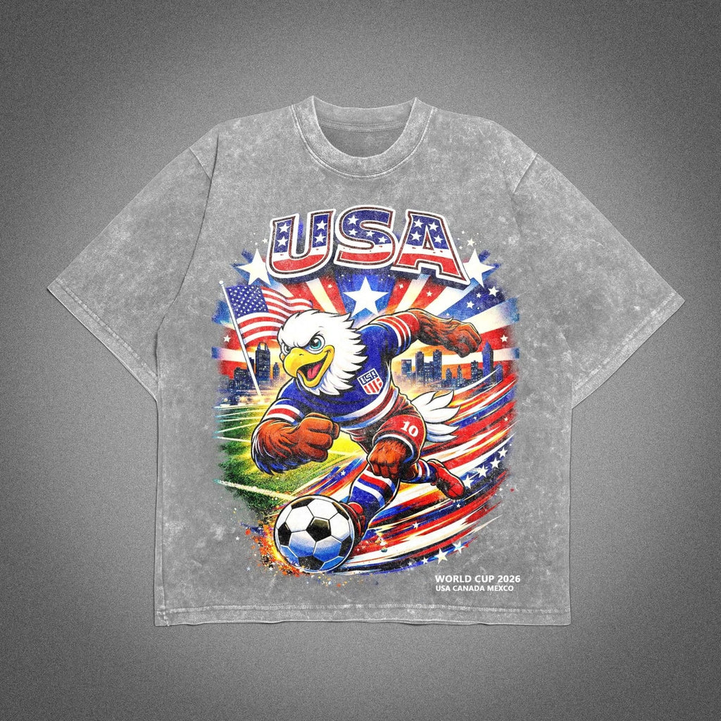 USA Soccer Washed T-Shirt World Cup 2026 American Eagle Graphic Unisex Gift