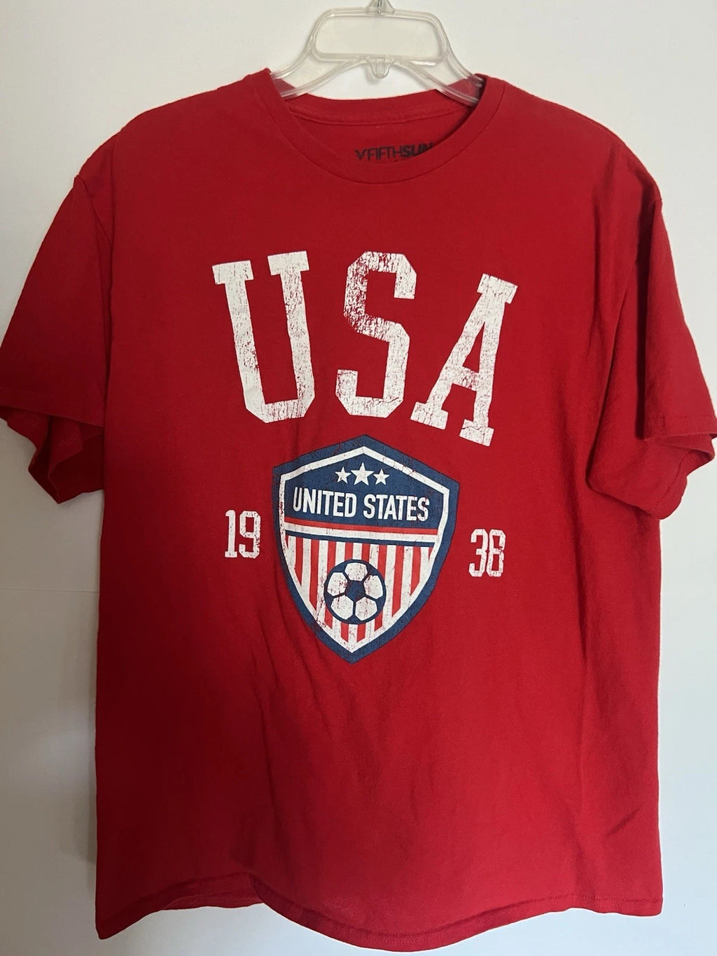 Fifth Sun USA Soccer 1938 T-Shirt Red Short Sleeve Men’s L Pre-Owned