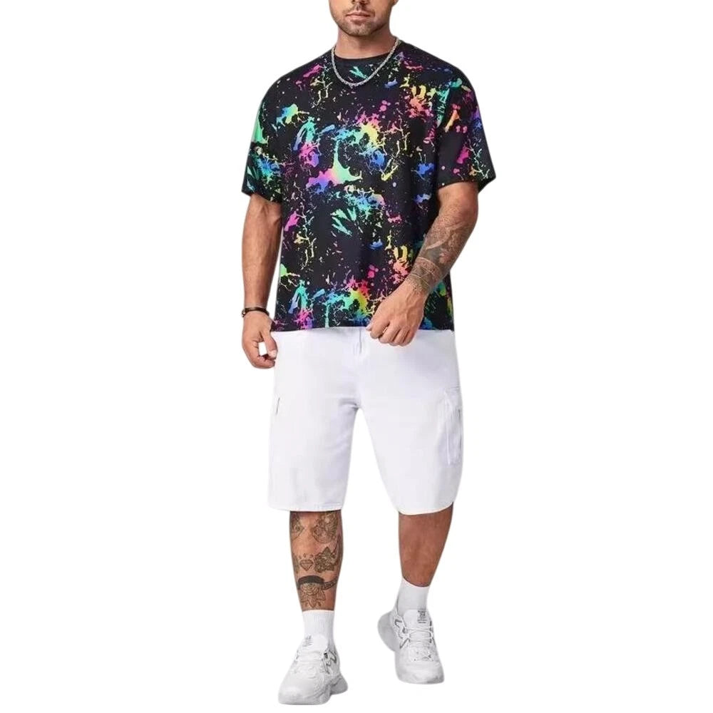 Mens Printed T Shirt High Street Style Polyester Fabric For All Seasons