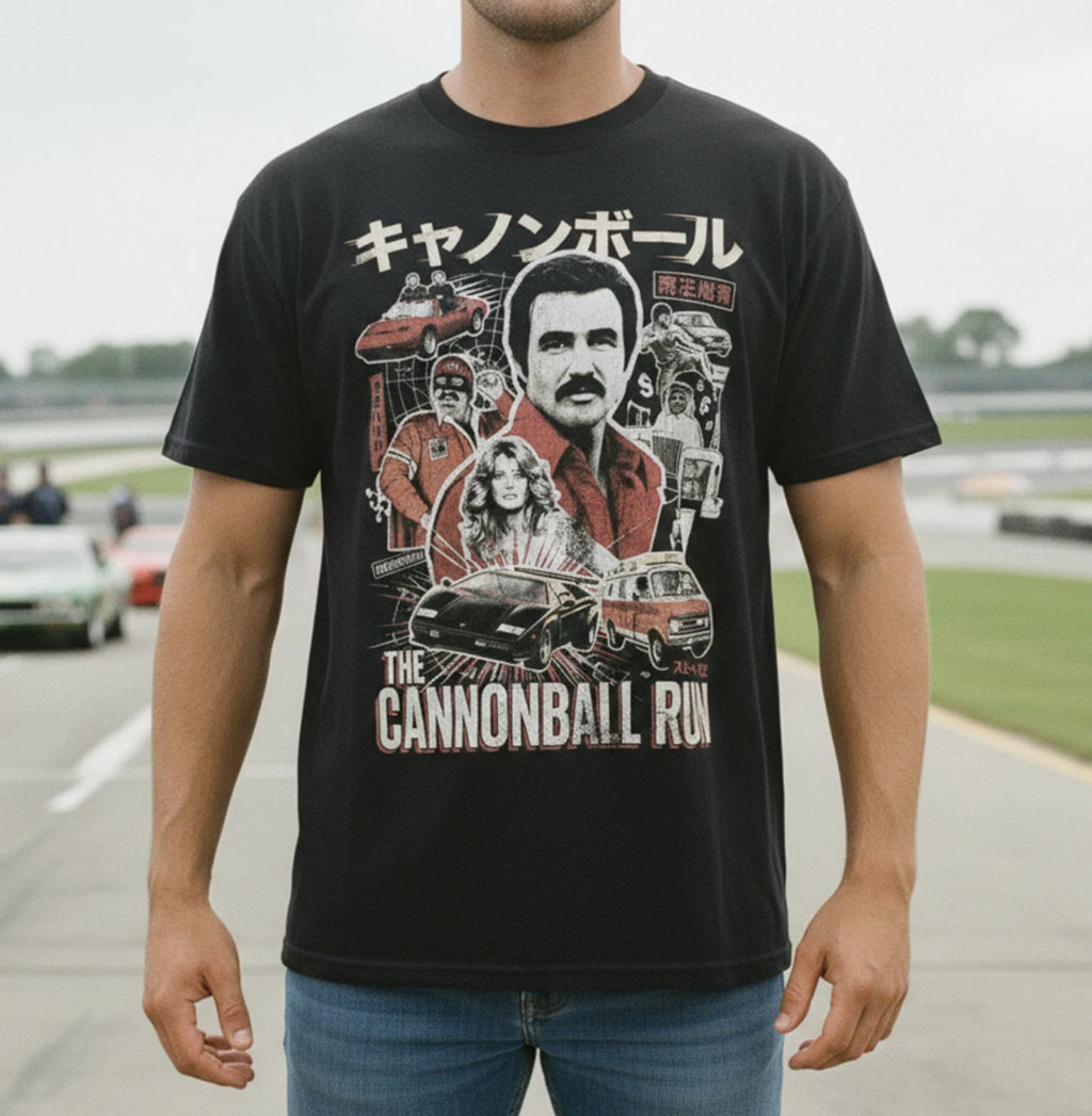 Cannonball Run Shirt Burt Reynolds Japanese Movie Poster 80s Lamborghini