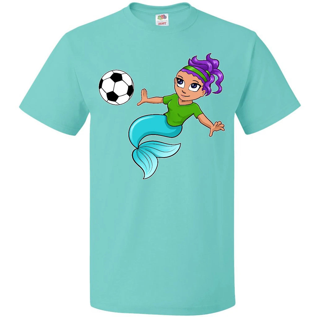 Inktastic Soccer Playing Mermaid T-Shirt Sports Football Association Player Girl