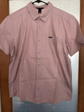 New RVCA Sport Designer Street Style Button Font Short Sleeve Shirt Size M