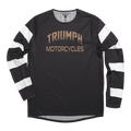 GENUINE Triumph Motorcycles Gotham Tee Long Sleeve Jersey - Black / White