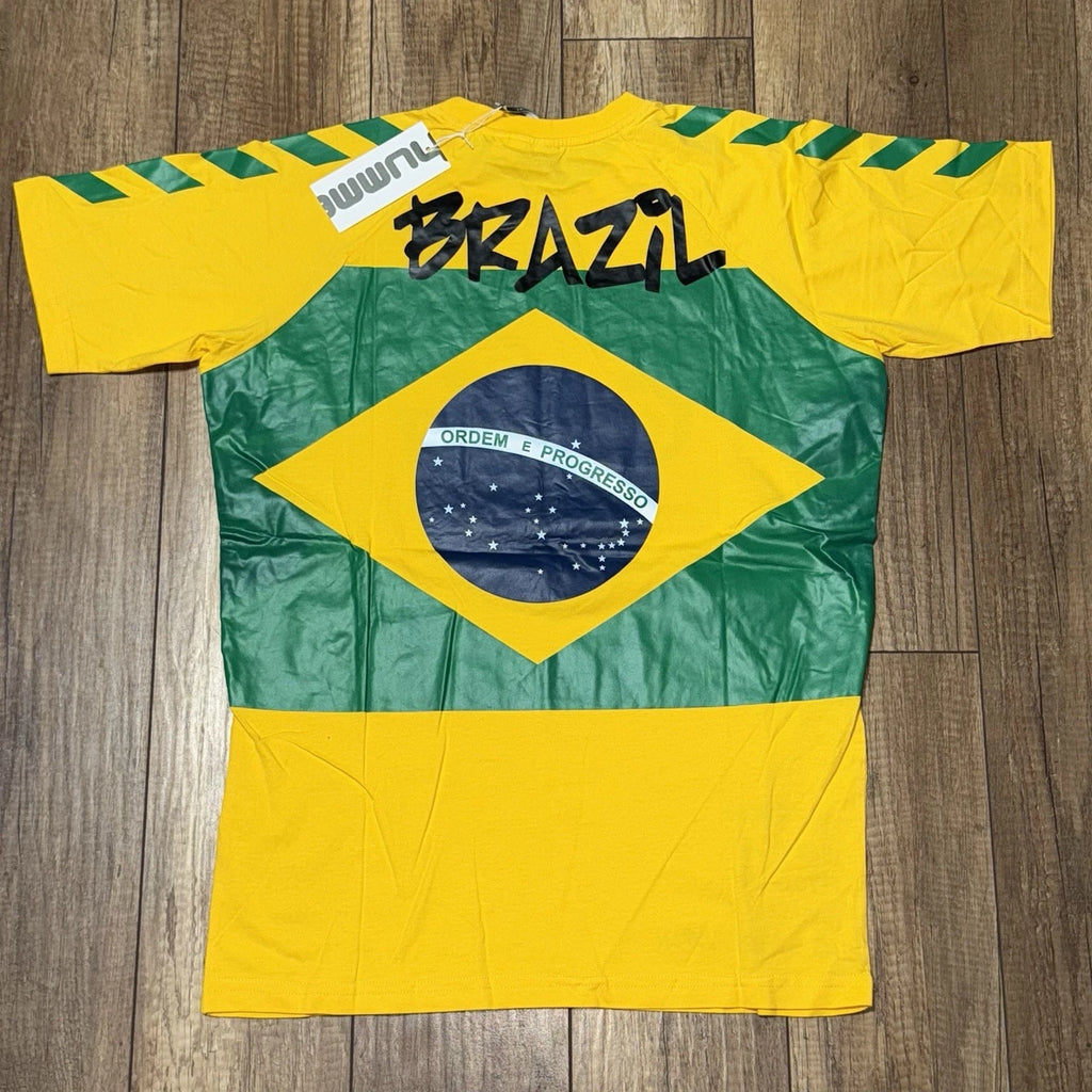 Brazil Soccer Football Carlsberg Hummel AOP Graphic Double Sided T Shirt Mens XL