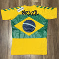 Brazil Soccer Football Carlsberg Hummel AOP Graphic Double Sided T Shirt Mens XL