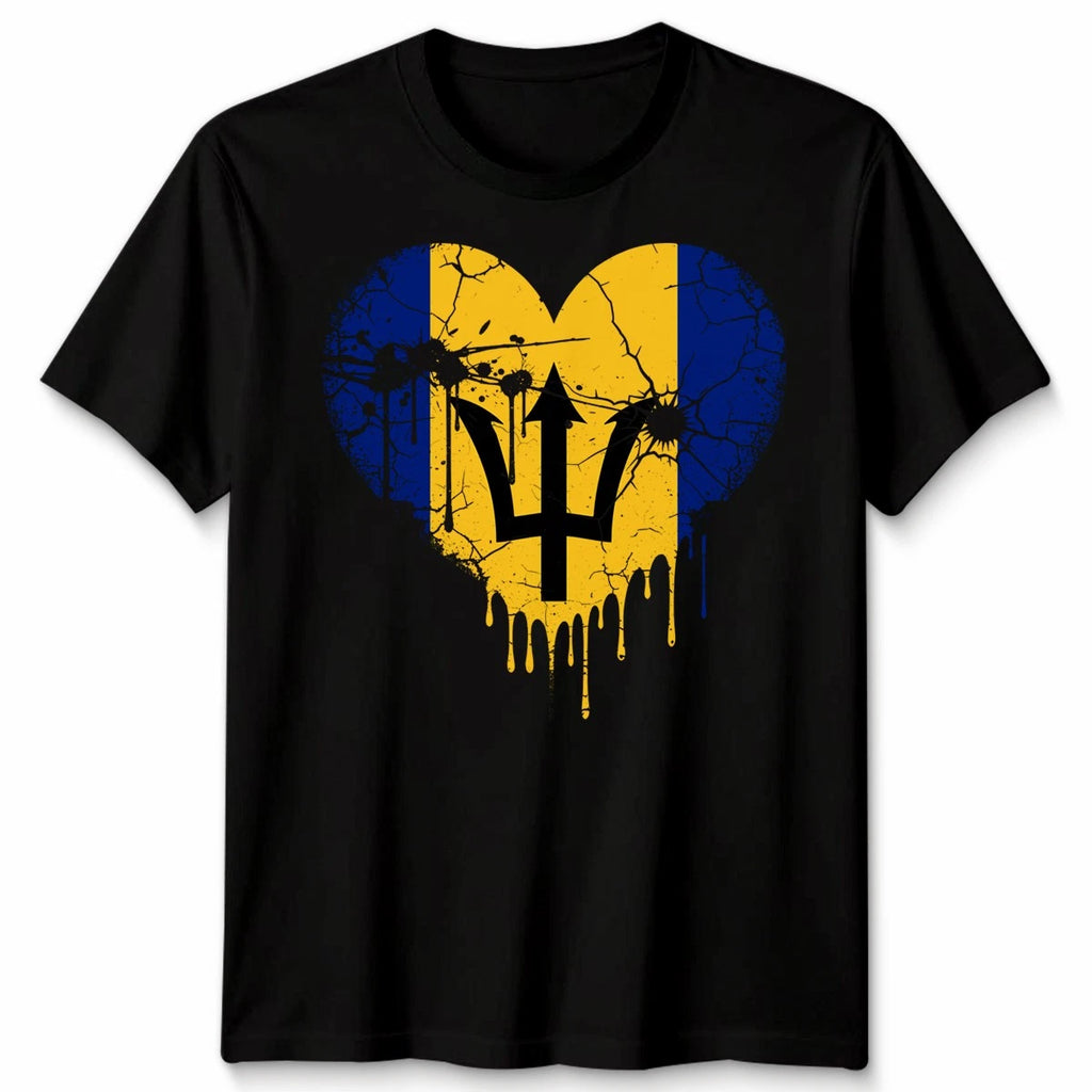 Love Barbados Flag Barbadians Day Football Unisex Cotton Tshirt Bajan Pride Gift