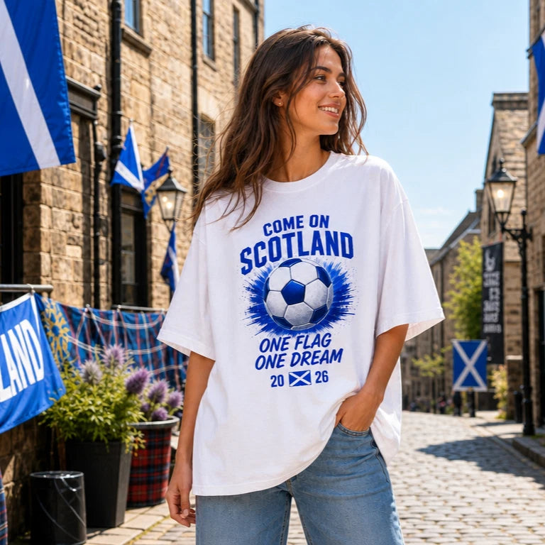 Scotland Football Supporter Shirt One Flag One Dream Soccer Graphic