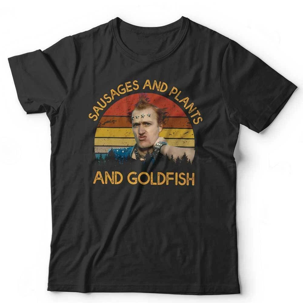 The Young Ones Tshirt Sausages And Plants And Goldfish Unisex Vyvyan Funny Retro