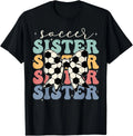 Soccer Sister Vintage Sport Lover Sister Mothers Da Tee Gift Unisex T-Shirt