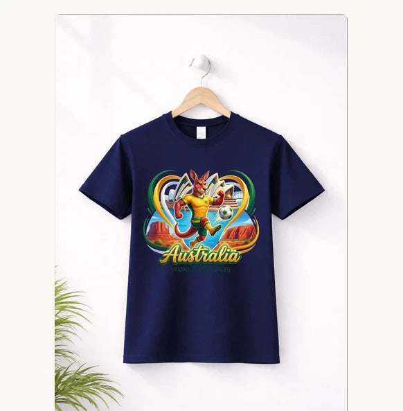 Australia Soccer Shirt 2026,Australian Football Fan T-Shirt,Kangaroo Soccer Tee