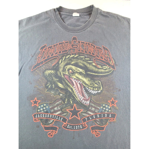 Alstyle Lynyrd Skynyrd 2008 Tour Shirt Mens 2XL Gator Jacksonville FL Black