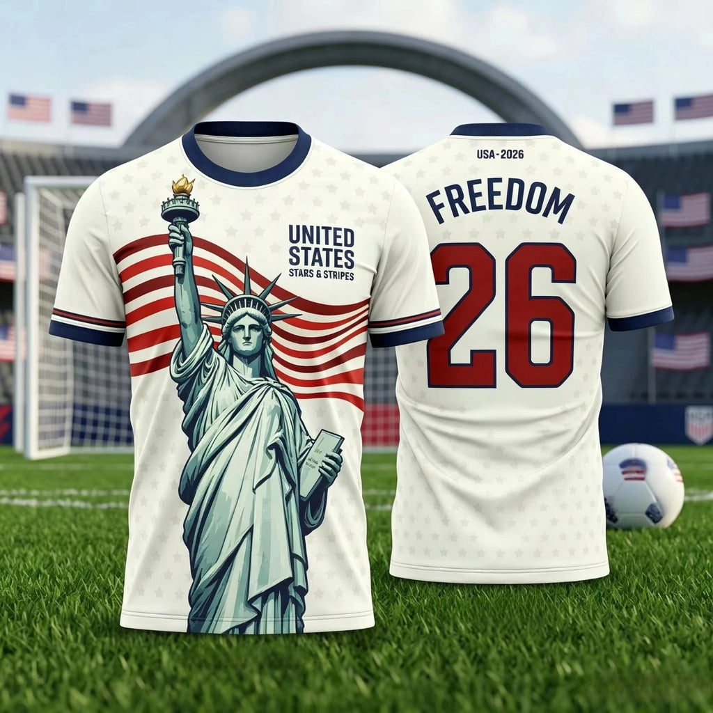 2026 World Cup USA Soccer Jorsey Football T-Shirt Polyester