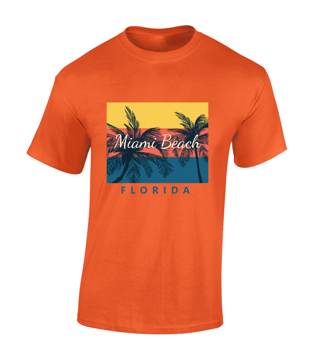 MIAMI BEACH FLORIDA MENS T SHIRT COOL SUMMER BEACH CASUAL CLOTHING NEW TOP