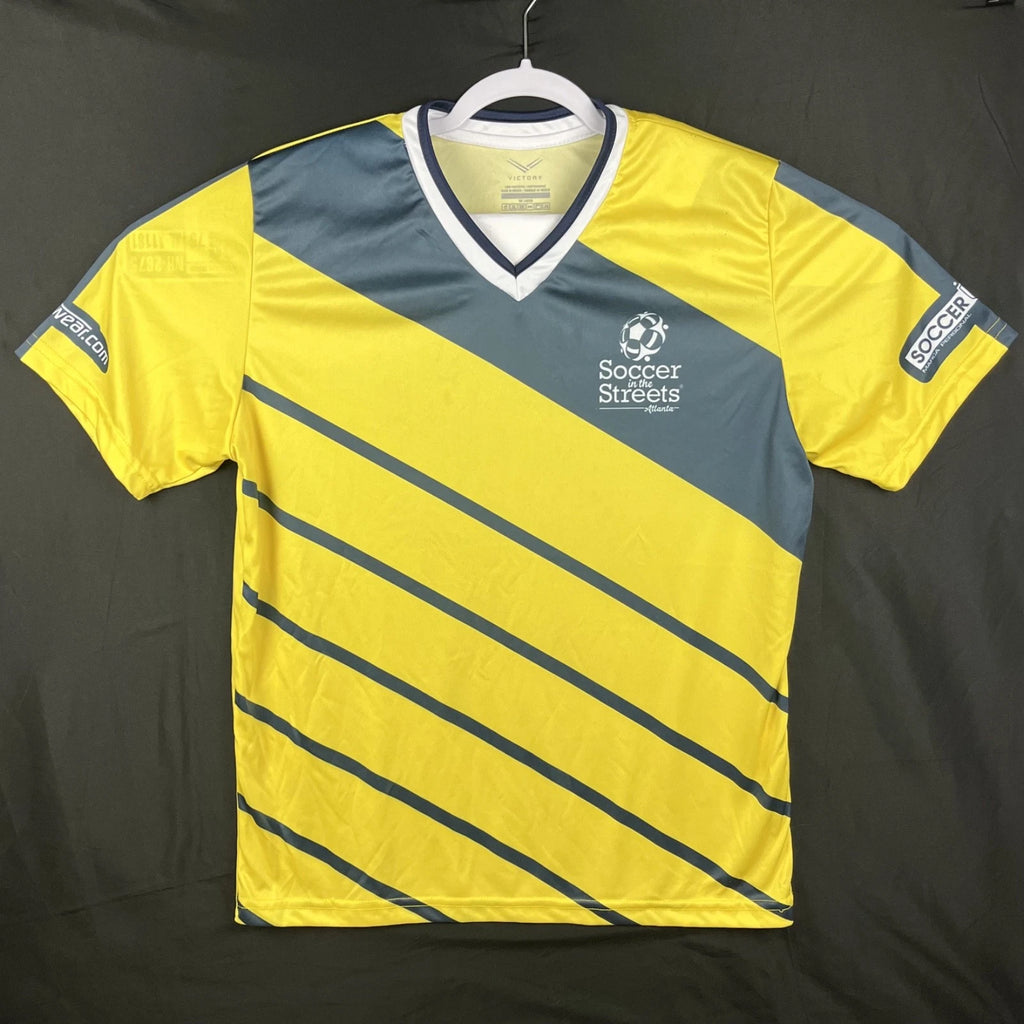 Victory Soccer in the Streets Atlanta Mens Large Yellow Performance Jersey Shirt