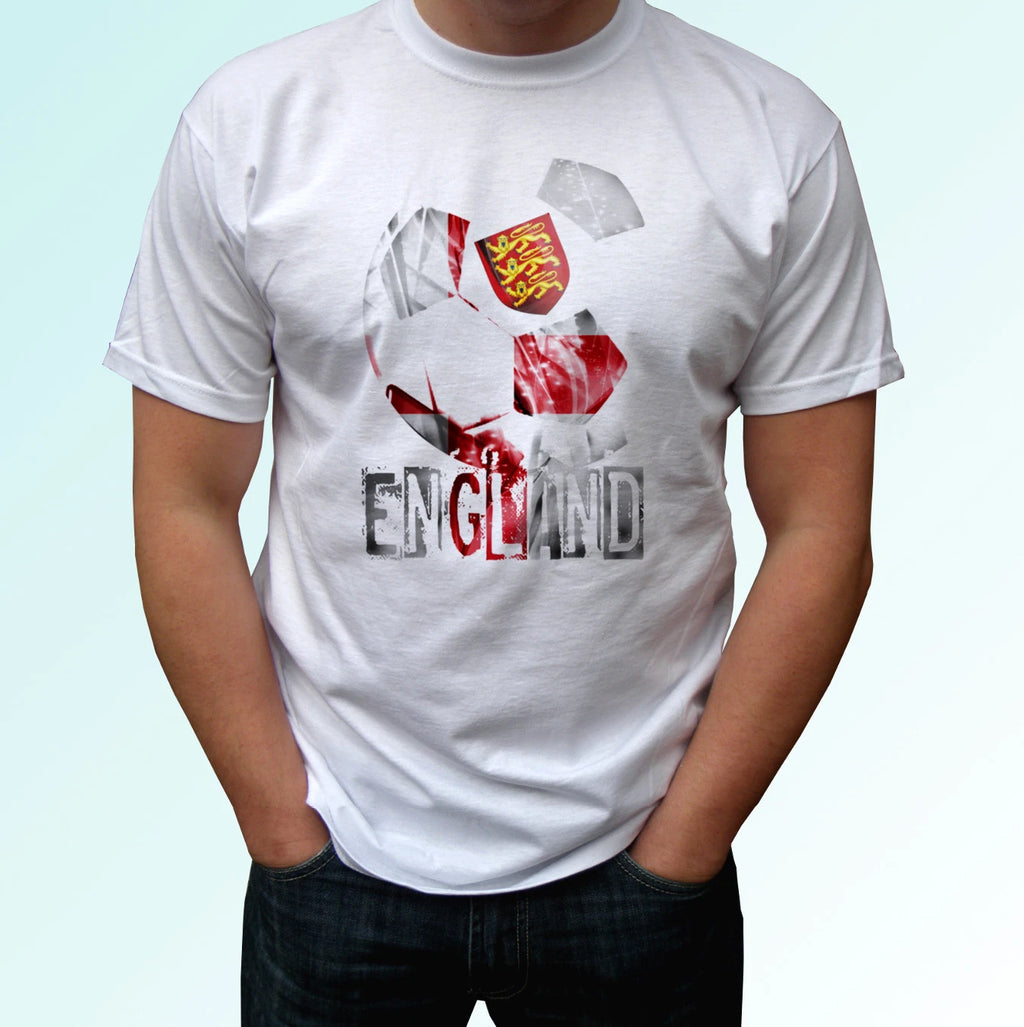 England football flag white t shirt design top soccer fan gift tee all sizes