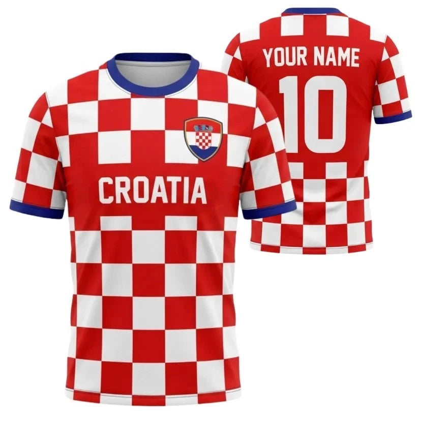 Croatia Tshirt Custom Name Number Shirt National Team Fan Apparel