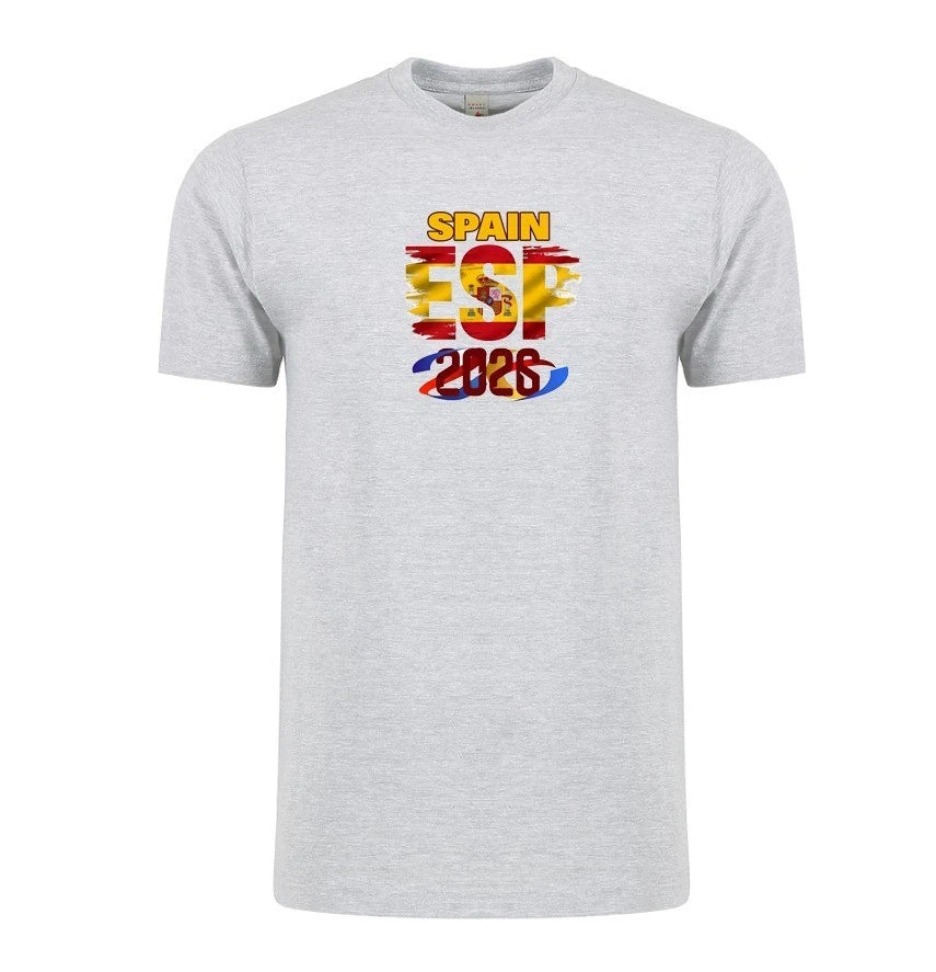 Spain Soccer Country Flag T-Shirt World Cup 2026 Adult Unisex Football Fan Tee