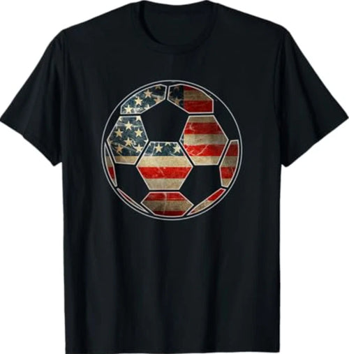 American Flag on Soccer Ball - Soccer Ball Flag T-Shirt