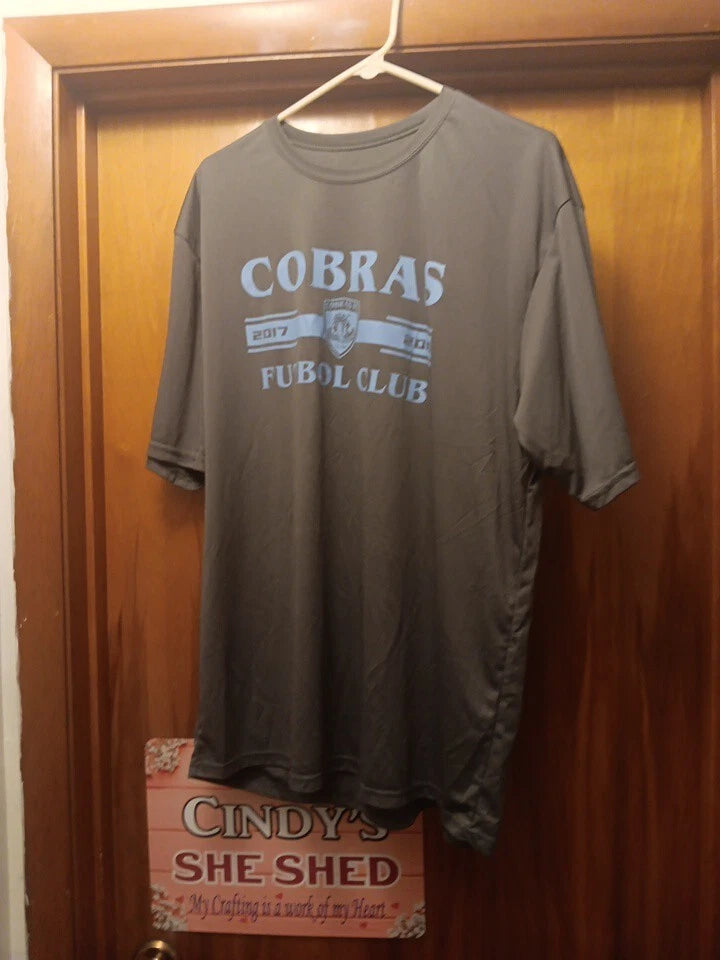 Mens Soccer Shirt Size XL, Gray Cobras Futbol Club 2017-2018. Quick Dry.
