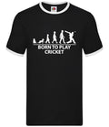 Born To Play Cricket - Mens Ringer - Player Love Ashes Bat Fan England