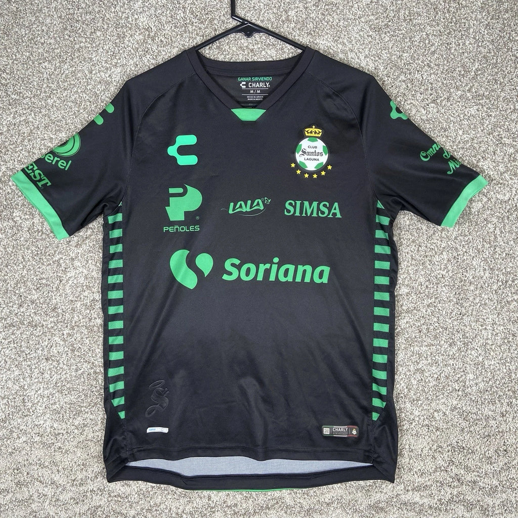 Santos Laguna Jersey Mens Medium Black Mexico Away Soccer Jersey Futbol Charly