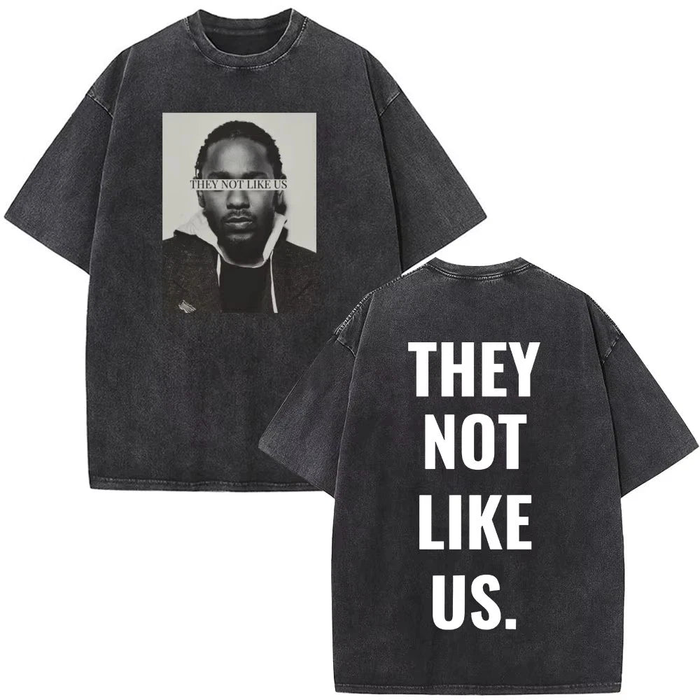 Kendrick Lamar Graphic T Shirt Washed Black Oversized Y2K Rap Tee Mens Top