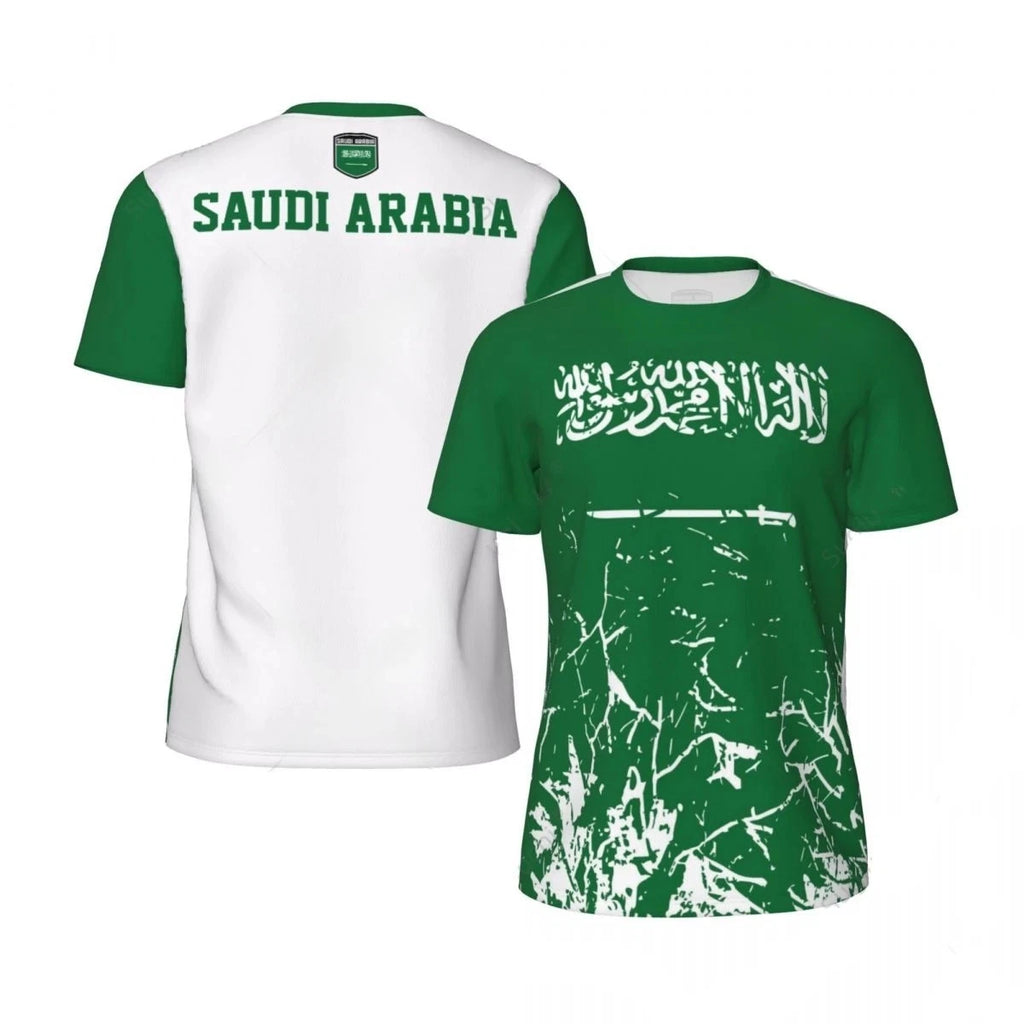 Saudi Arabia 3D Printed Football T-Shirt Breathable World Cup 2026