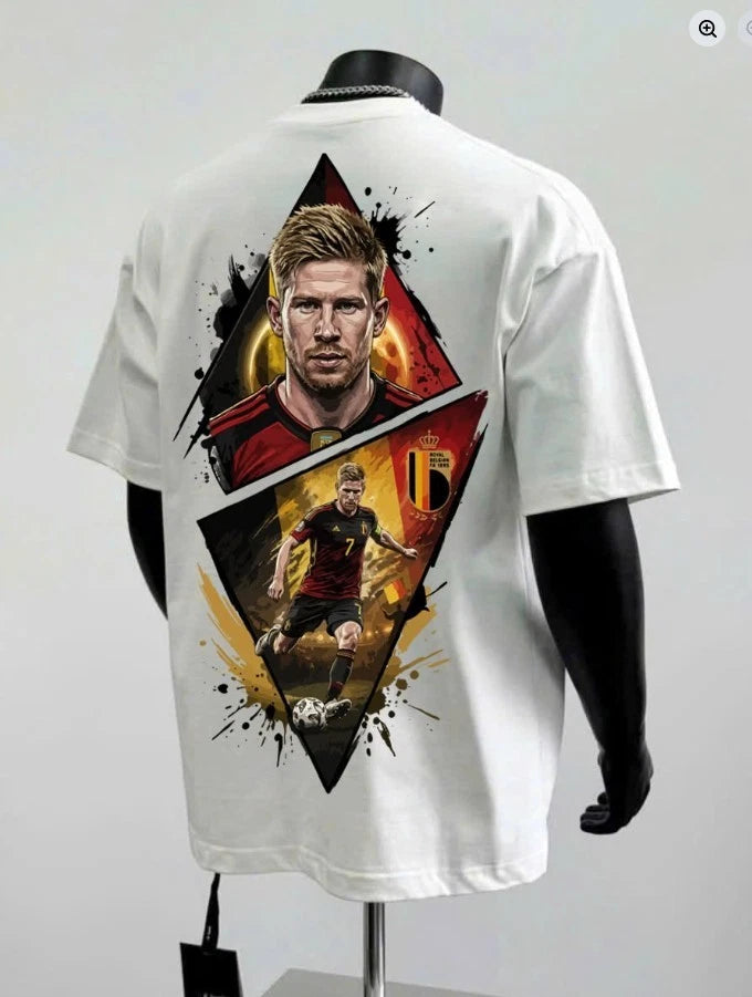 Kevin De Bruyne Belgium Soccer Graphic T-Shirt Football Fan Unisex Tee