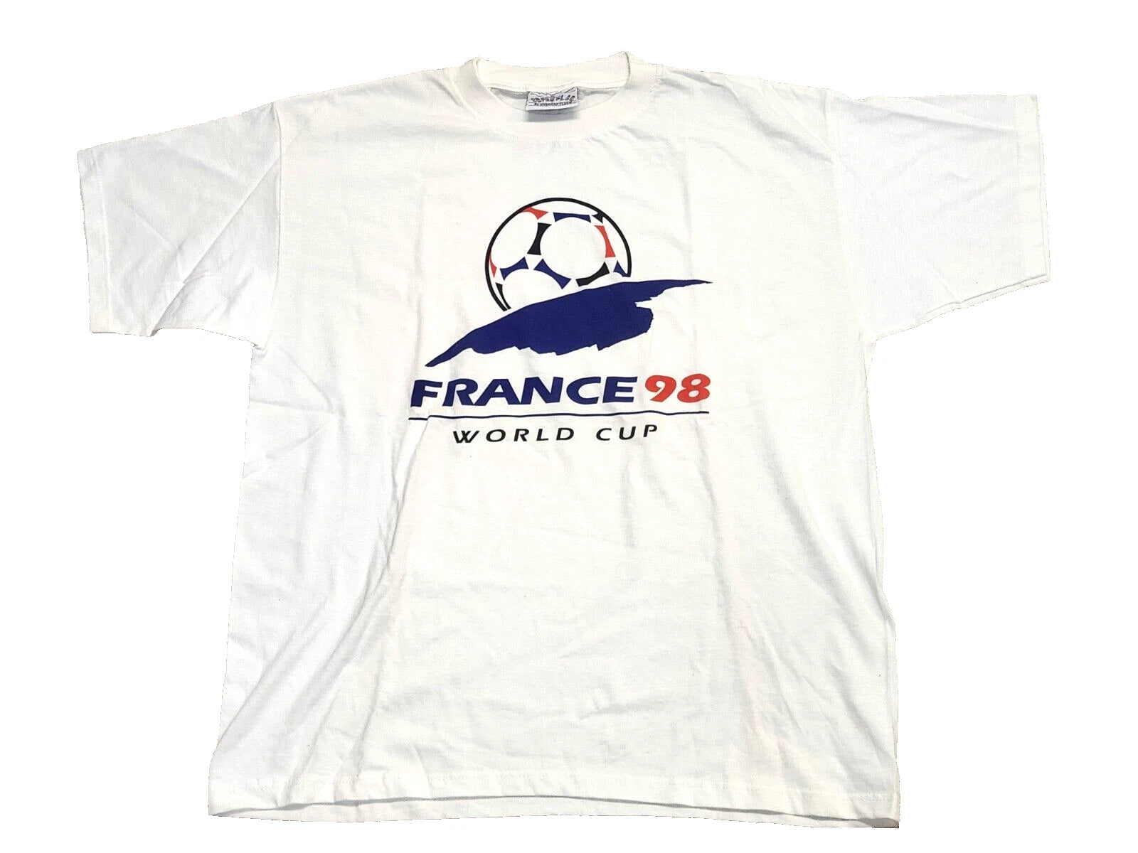 Vintage Football Soccer France 1998 World Cup T shirt Super Flag Size XL