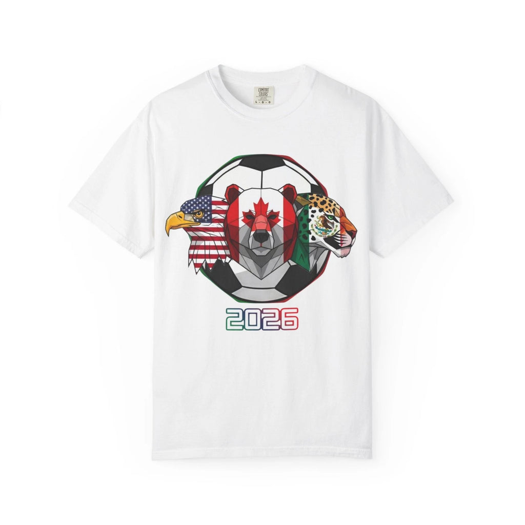 2026 World Cup Soccer - Animal Montage T-shirt | Canada Badge, Eagle, Jaguar