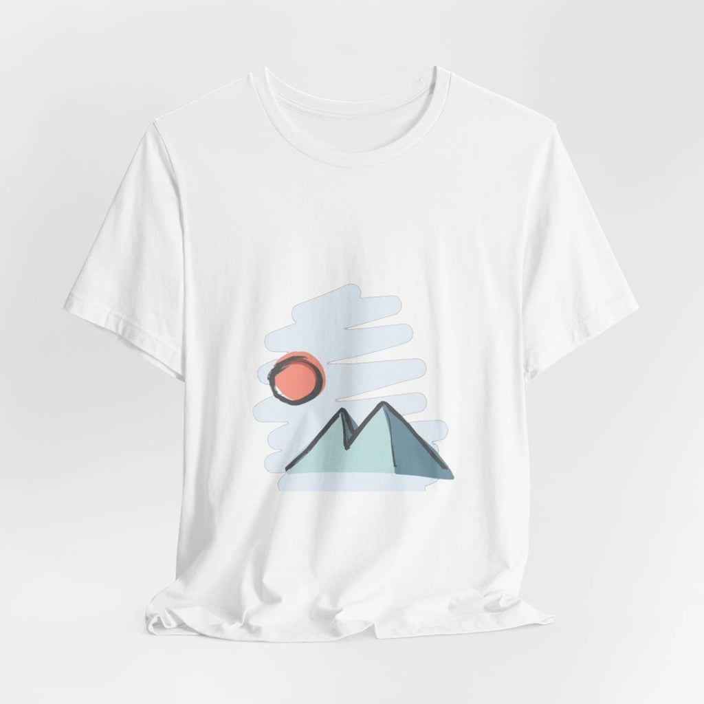 Minimal Mountain Sun Tee | Abstract Landscape T-Shirt