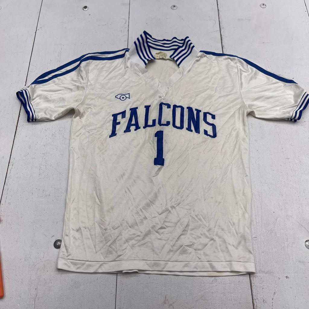 Vintage Falcons Soccer Jersey Shirt Mens Medium White Blue Cannon 1 USA 80s