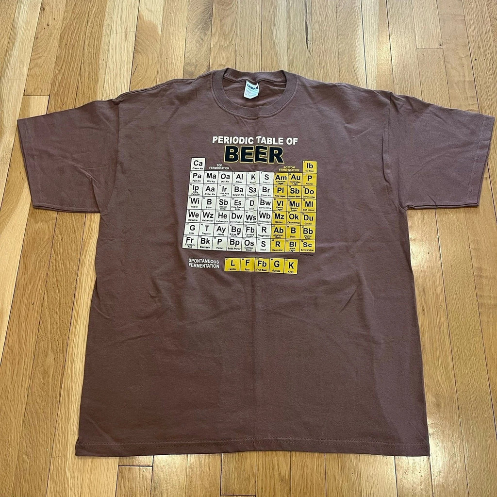 Vintage Y2K Periodic Table of Beer Alcohol T Shirt Size XL