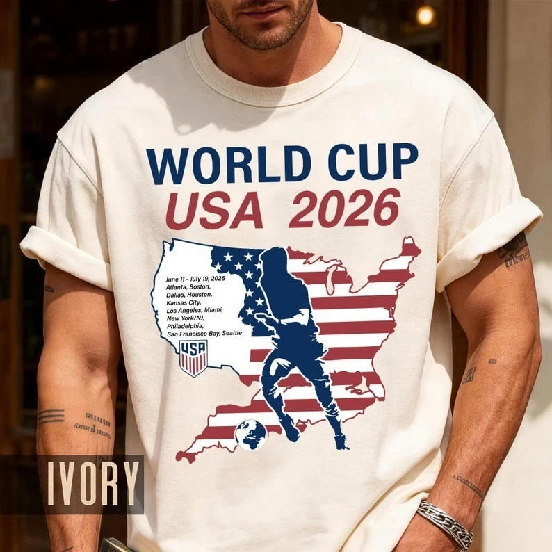 USA 2026 Soccer Shirt, United States Football Tournament Tee