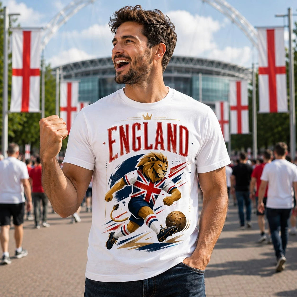 England Lion Football T Shirt, England Supporter Gift
