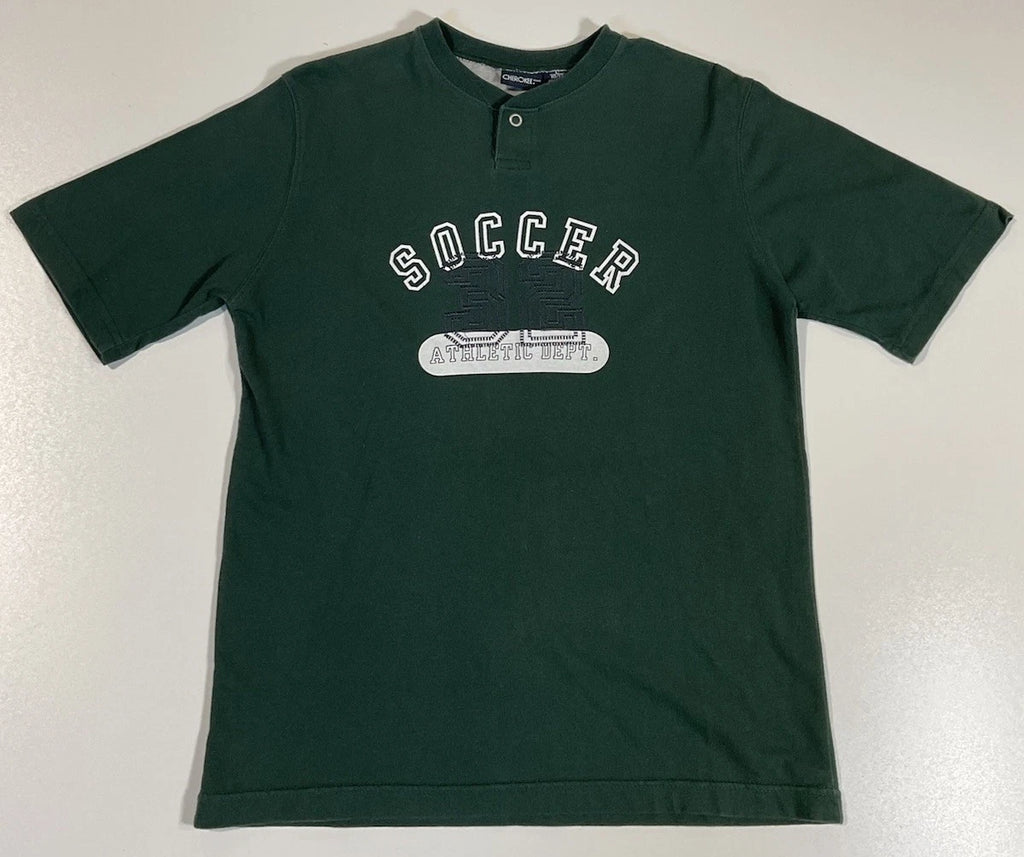 Vintage Cherokee Soccer T Shirt Blue Sz M Varsity Sports Y2K
