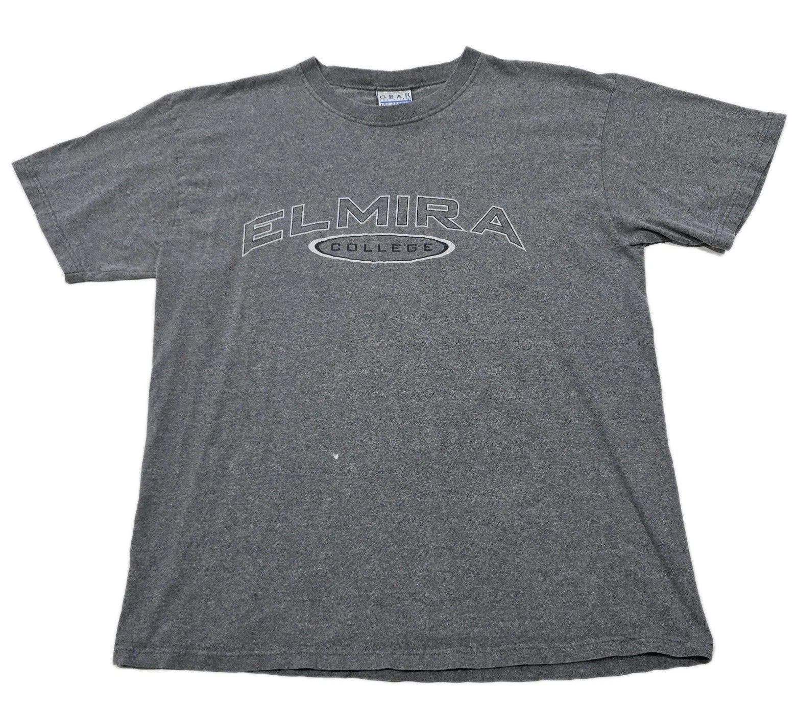 Vintage Elmira College New York USA T-shirt Mens Size L Large Grey NCAA