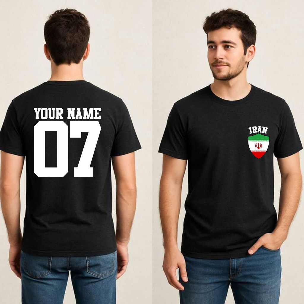 Personalized Team Iran T-Shirt Your Name Number Football Supporters Fan Gift Top