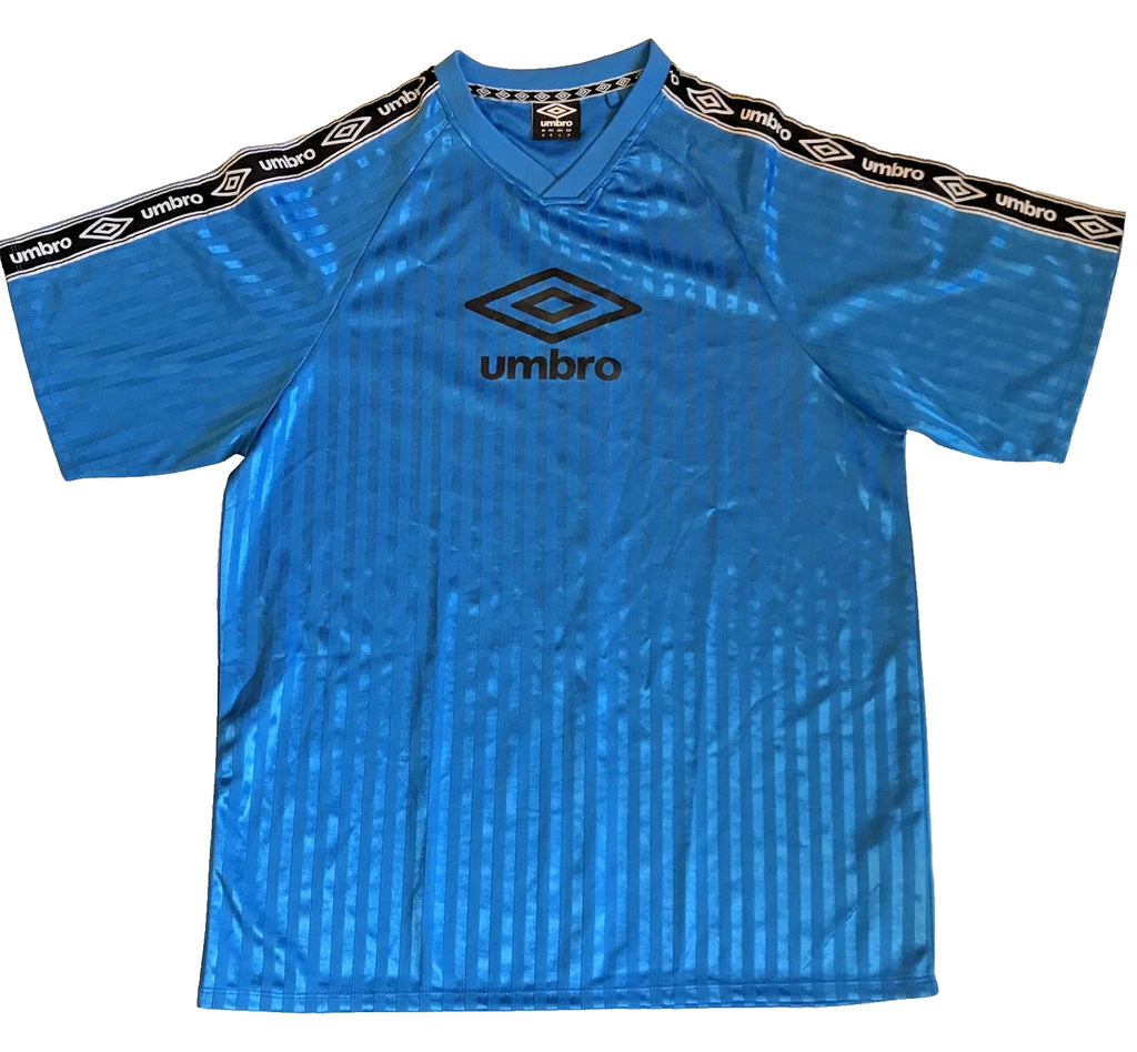 Umbro Blue Repeat Logo Soccer Top Size Medium