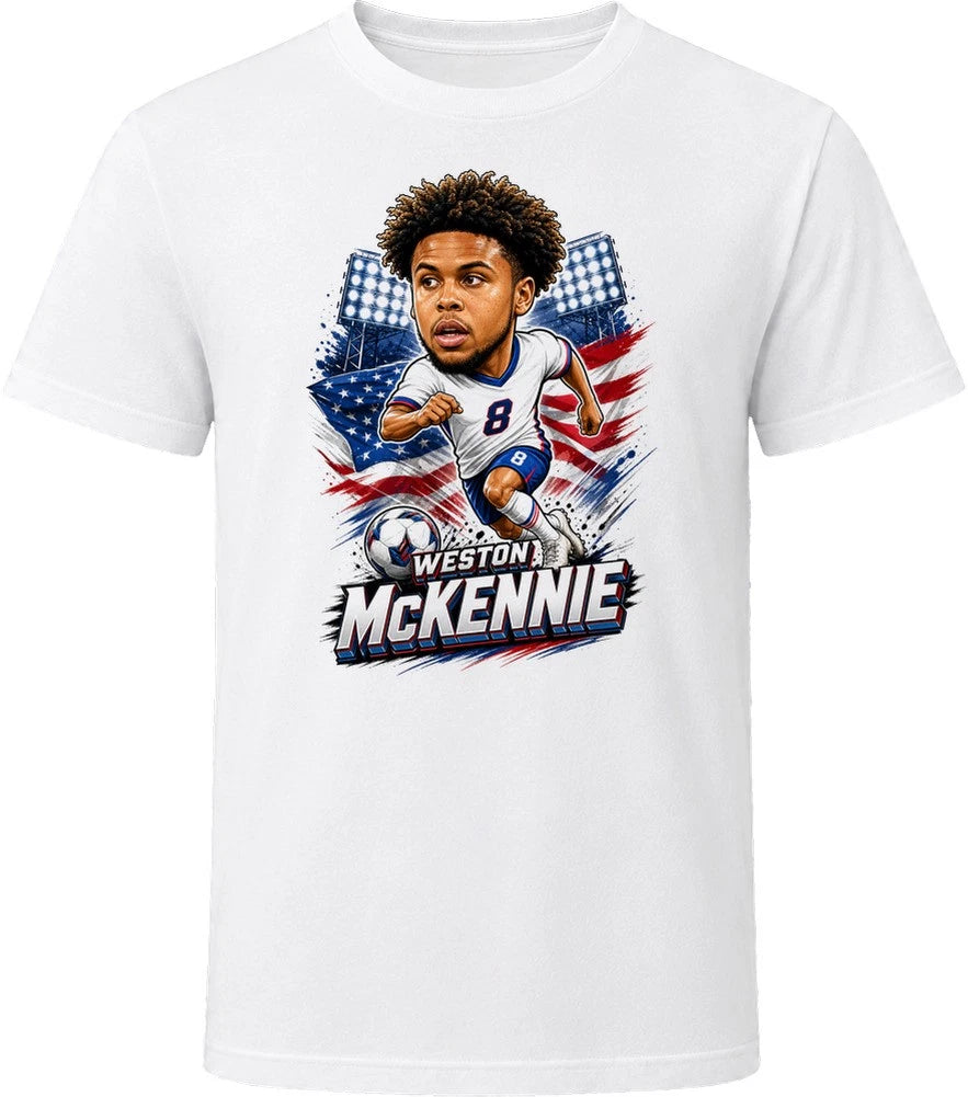 Weston McKennie, United States Caricature Soccer 2026 T Shirt