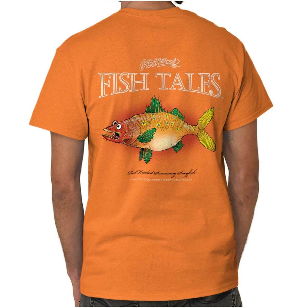 Gill McFinns Fish Cartoon Funny Fishing Gift Womens or Mens Crewneck T Shirt Tee