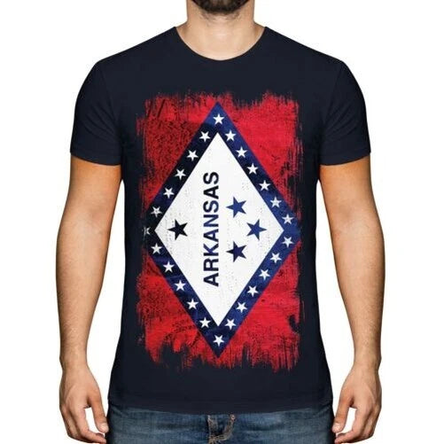 ARKANSAS STATE GRUNGE FLAG MENS T-SHIRT TEE TOP ARKANSAN ARKANSAWYER GIFT SHIRT