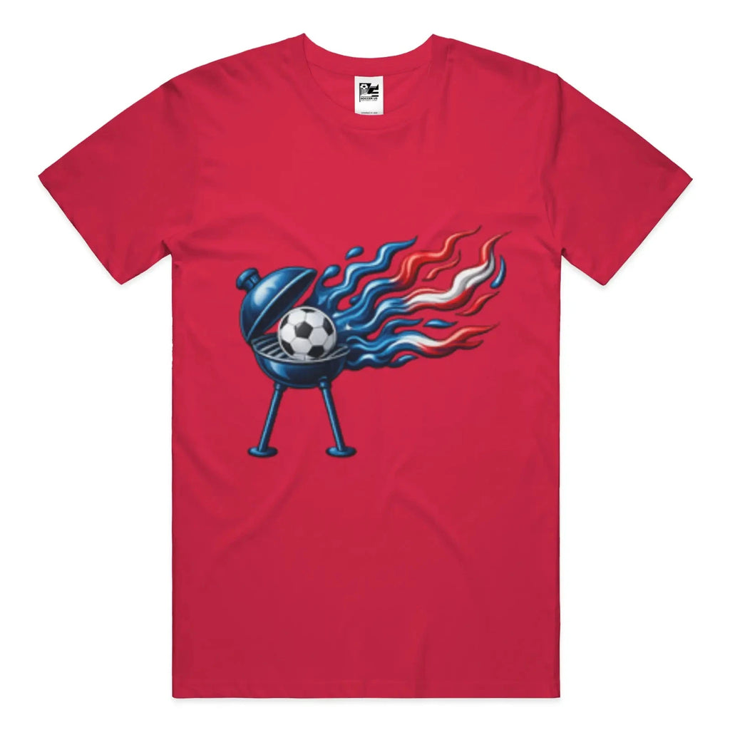 USA America Soccer Festive Grill Master Party T-Shirt Cooks A Soccer Ball