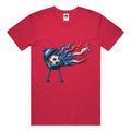 USA America Soccer Festive Grill Master Party T-Shirt Cooks A Soccer Ball